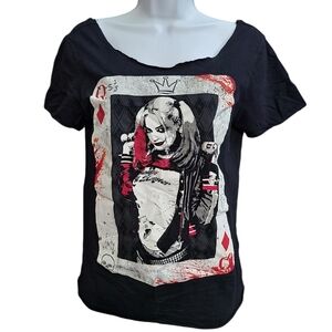 HARLEY QUINN shredded back tee M